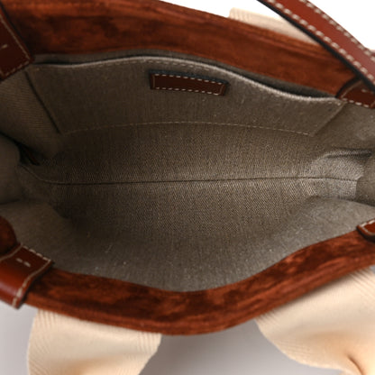 Chloe Suede Calfskin Small Woody Ribbon Tote Sepia Brown 4 of 5