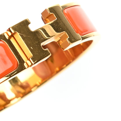 Hermes Enamel Narrow Clic Clac H Bracelet GM Orange 5 of 5