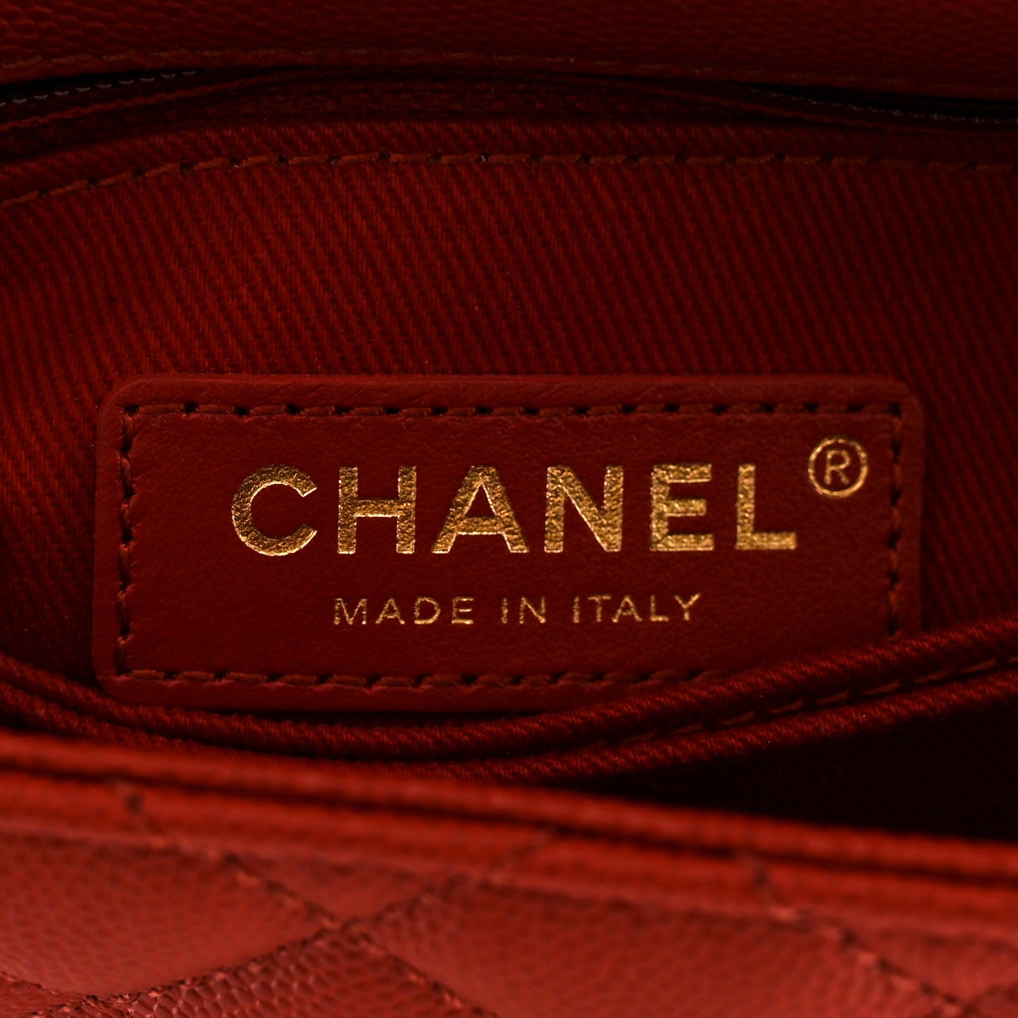 Caviar Lizard Embossed Quilted Mini Coco Handle Flap Red