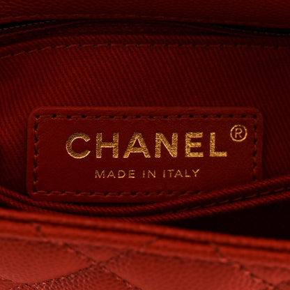 Chanel Caviar Lizard Embossed Quilted Mini Coco Handle Flap Red 6 of 12
