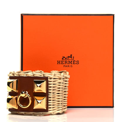 Hermes Barenia Osier Collier De Chien CDC Picnic Bracelet Fauve 7 of 7
