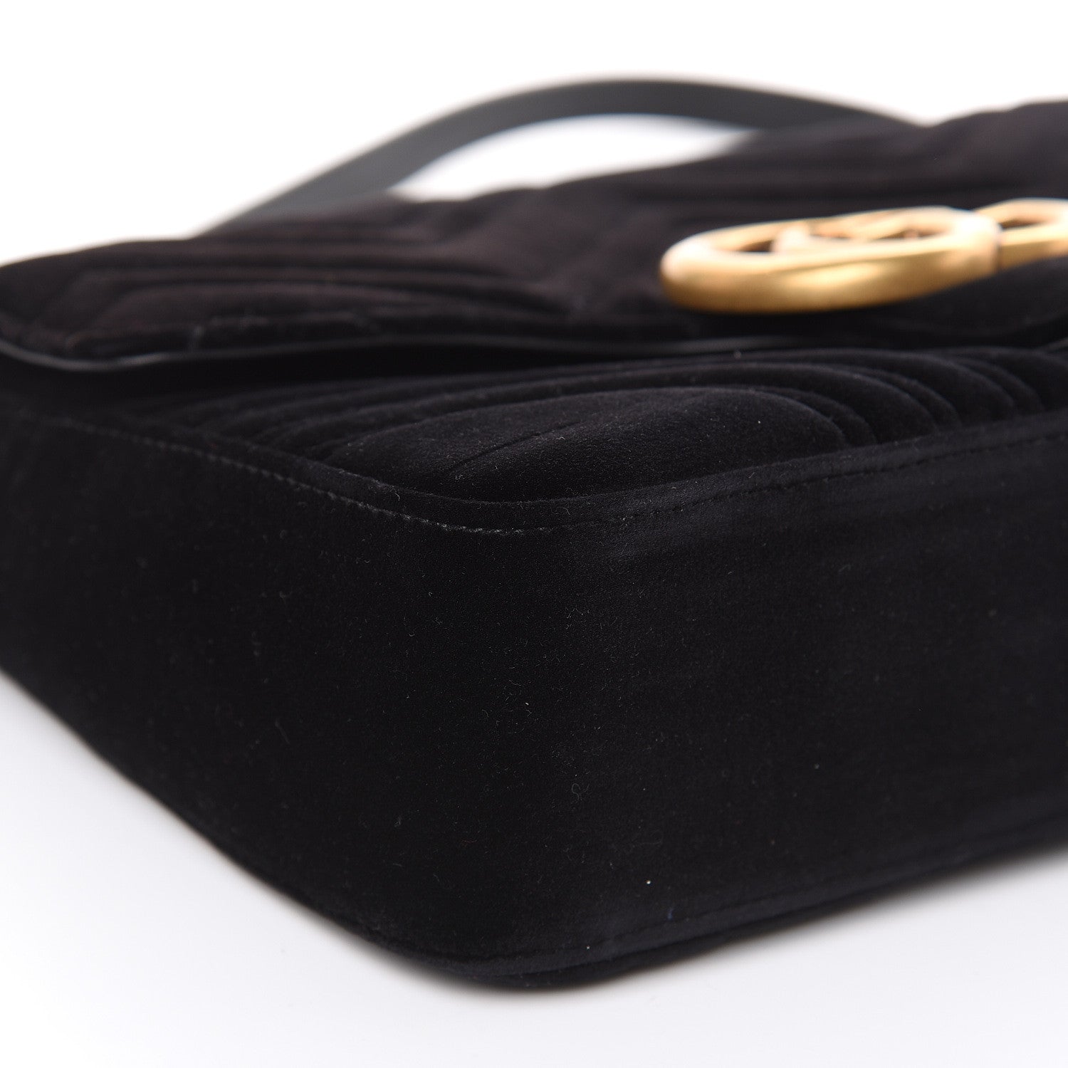 Gucci Velvet Matelasse Medium GG Marmont Shoulder Bag Black 8 of 11