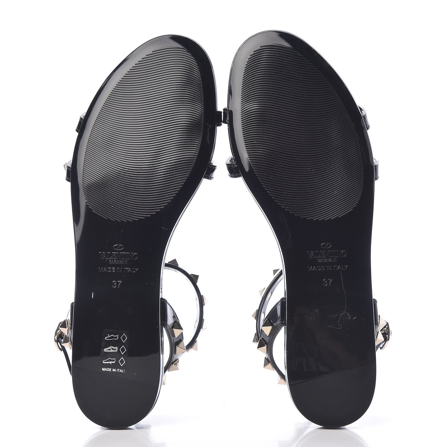 Valentino Garavani PVC Jelly Rockstud Caged Sandals 37 Black 5 of 7