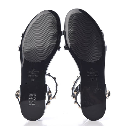 Valentino Garavani PVC Jelly Rockstud Caged Sandals 37 Black 5 of 7