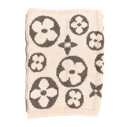 Louis Vuitton Wool Monogram Grand Froid Snood Scarf Brown Pink 3 of 4