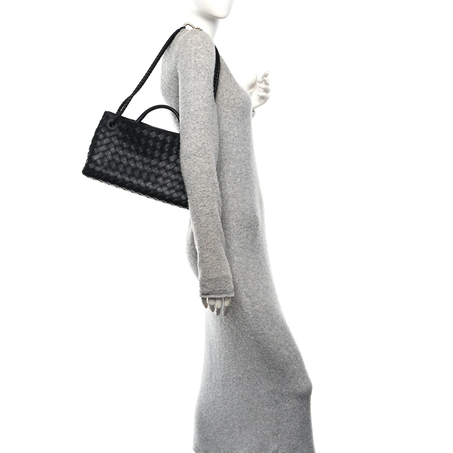 Bottega Veneta Nappa Intrecciato Small East West Andiamo Shoulder Bag Black 2 of 12