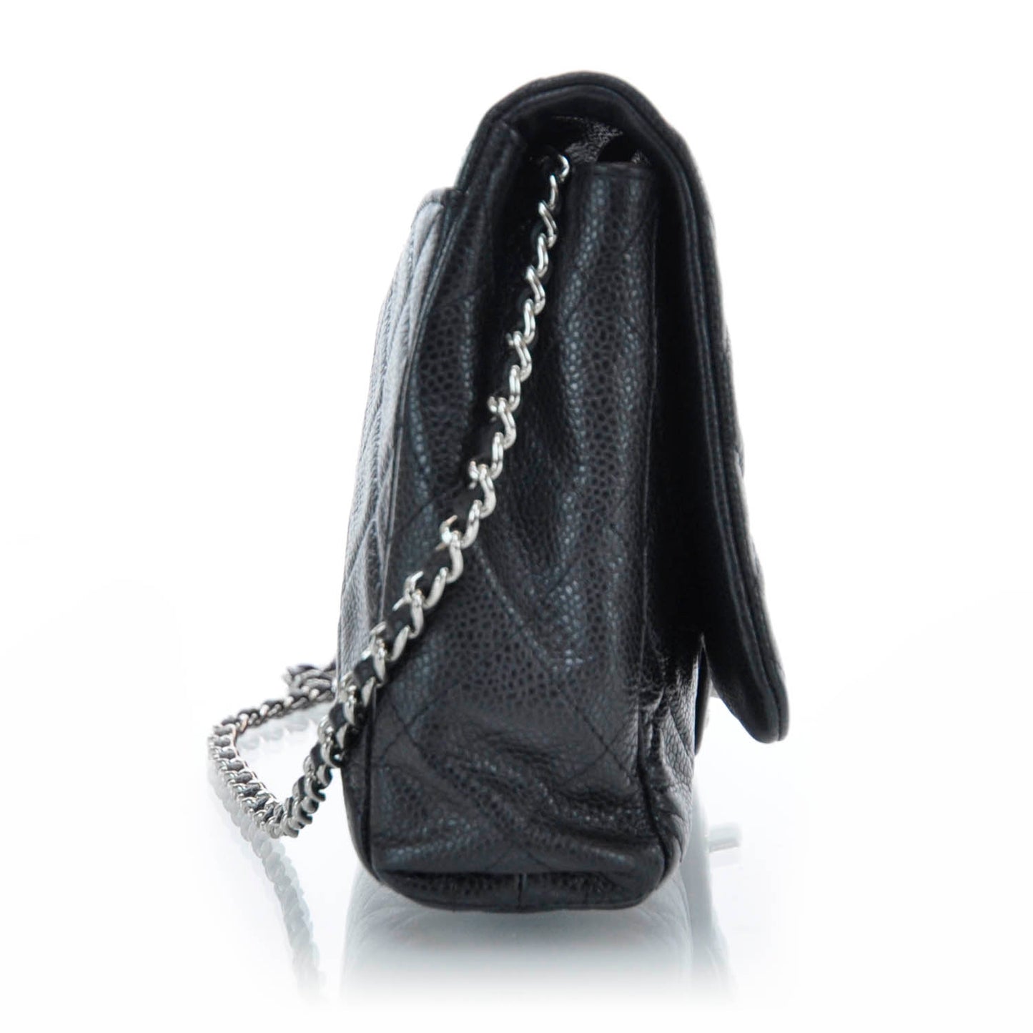 Caviar Quilted Clutch Flap Bag Black