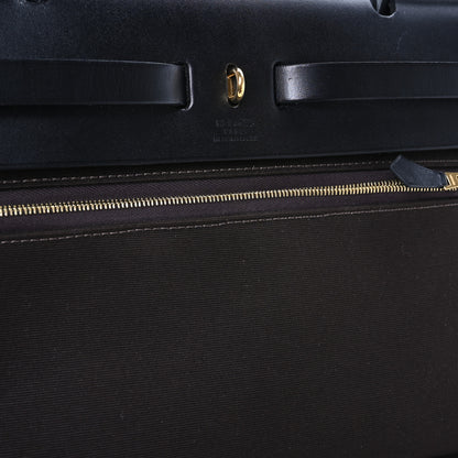 Hermes Military Toile Vache Hunter Herbag Zip Retourne 31 PM Black Ebene 7 of 11
