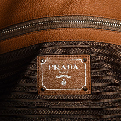 Prada Vitello Daino Side Zip Tote Cannella 6 of 8