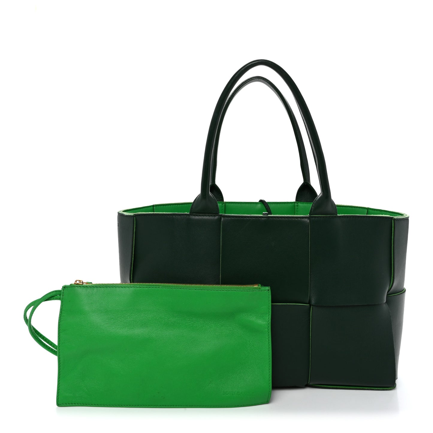 Calfskin Maxi Intrecciato Medium Arco Tote Raintree
