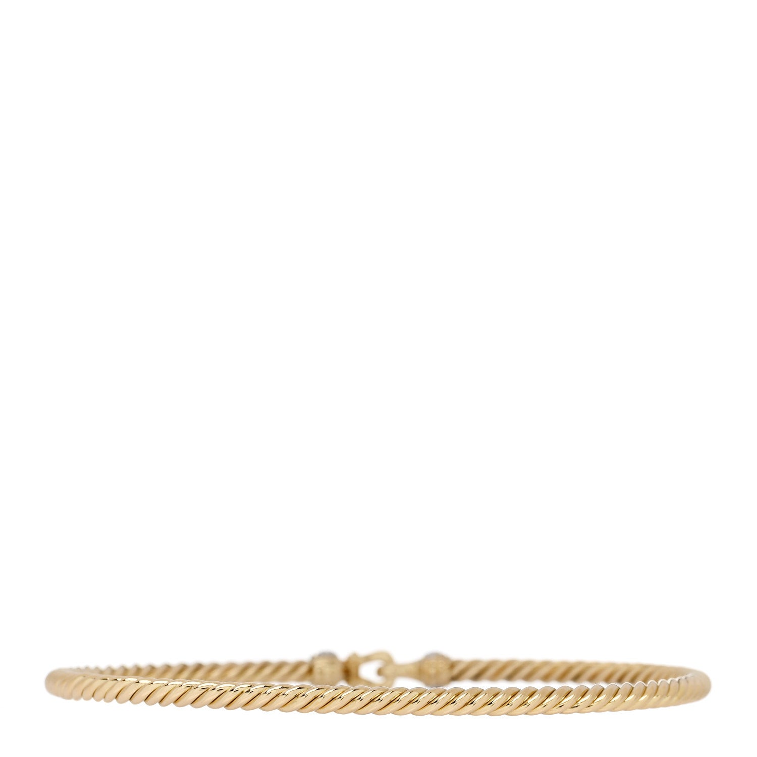 David Yurman 18K Yellow Gold Diamond 2.6mm Cable Collectibles Buckle Bracelet 2 of 5
