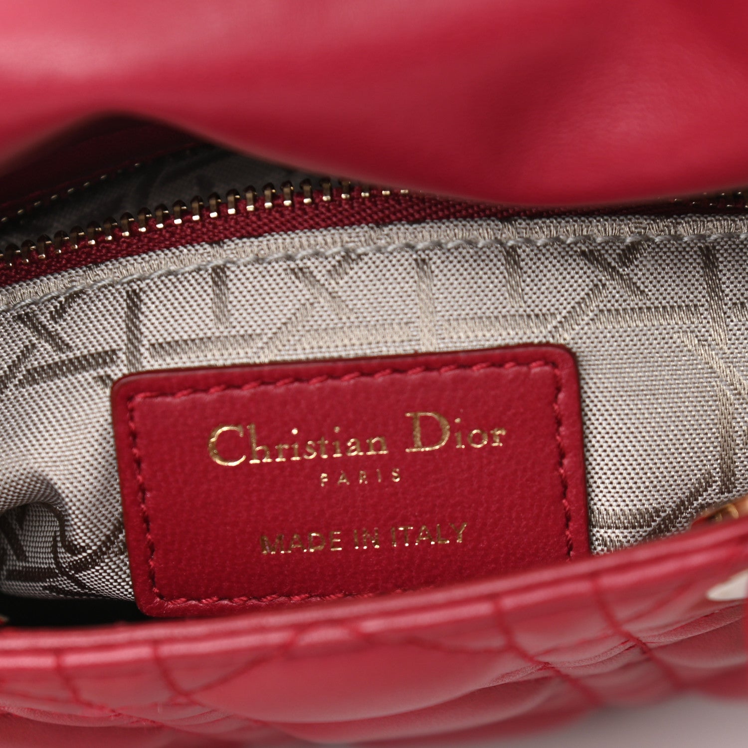 Christian Dior Lambskin Cannage Mini Lady Dior Burgundy 6 of 10