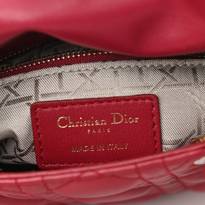Christian Dior Lambskin Cannage Mini Lady Dior Burgundy 6 of 10