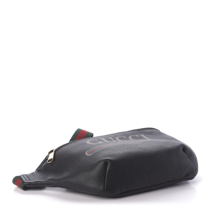 Gucci Grained Calfskin Logo Belt Bag Black 4 of 11