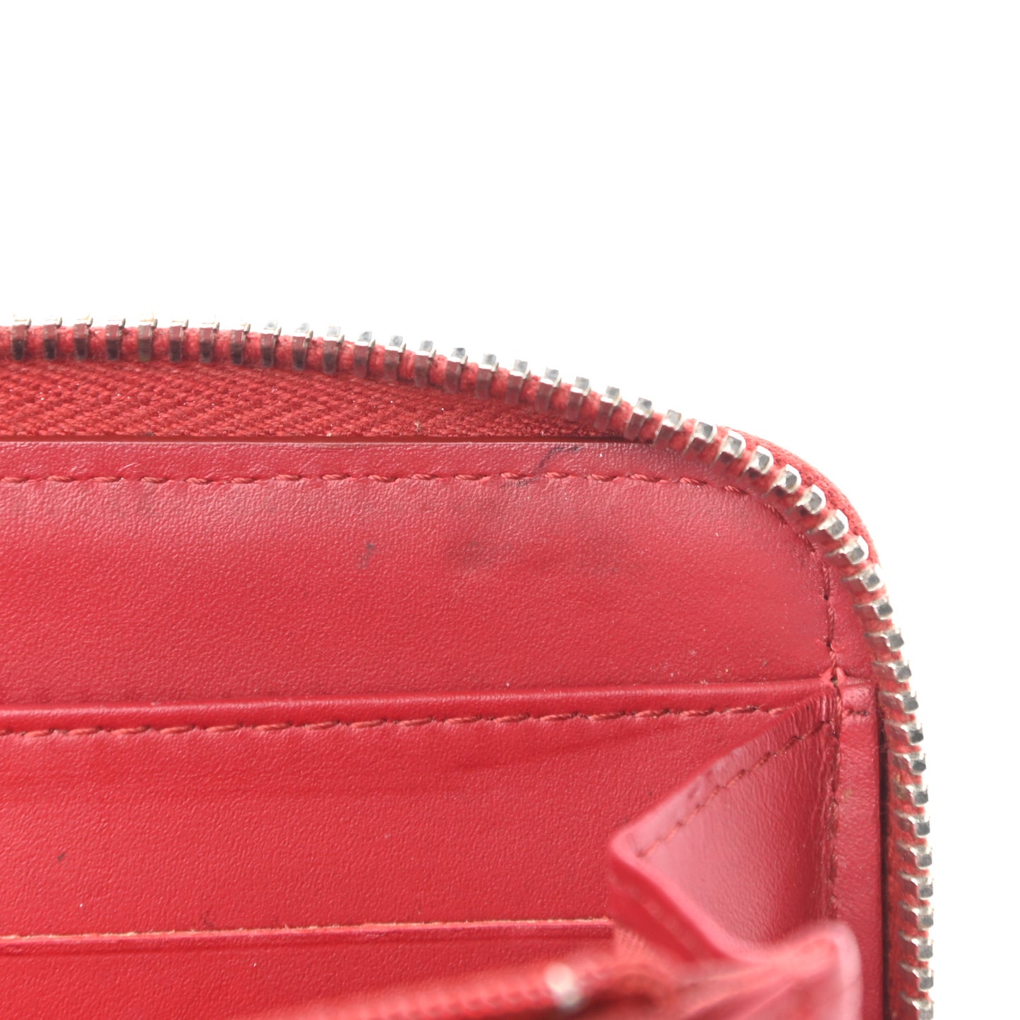 Caviar Quilted Large Gusset Zip Around Wallet Red