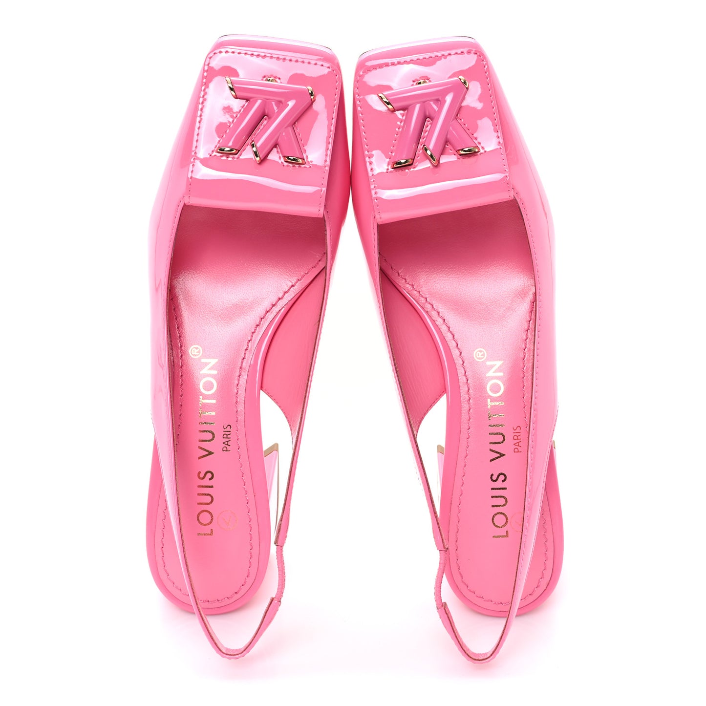 Patent Calfskin Shake Slingback Pumps 37.5 Pink 35 Pink