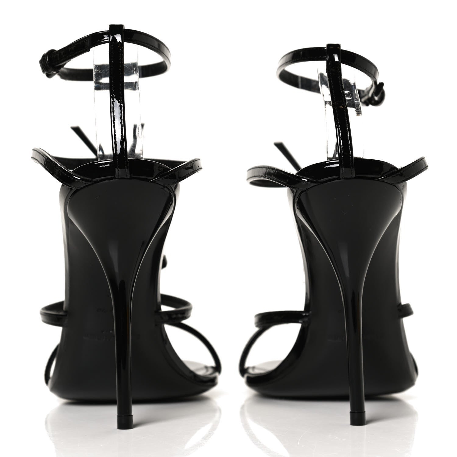 Saint Laurent Patent Cassandra 100 Ankle Strap Sandals 38 Black 6 of 11