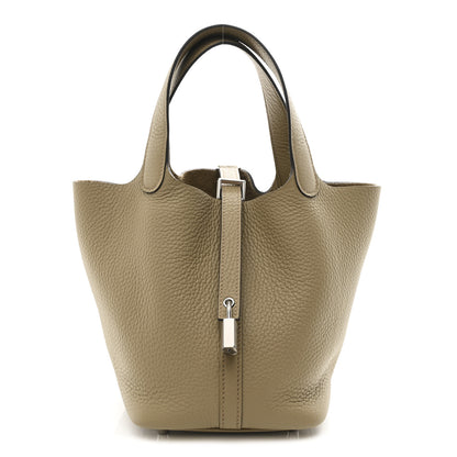 Hermes Taurillon Clemence Picotin Lock 18 PM Beige Marfa 1 of 11