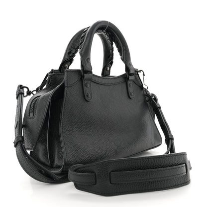 Balenciaga Grained Calfskin Neo Classic Black Hardware Mini City Black 3 of 10