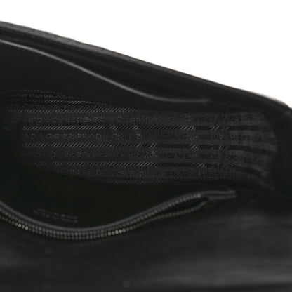 Prada Soft Calfskin Impunture Diagramme Monochrome Large Chain Flap Shoulder Bag Black 5 of 8