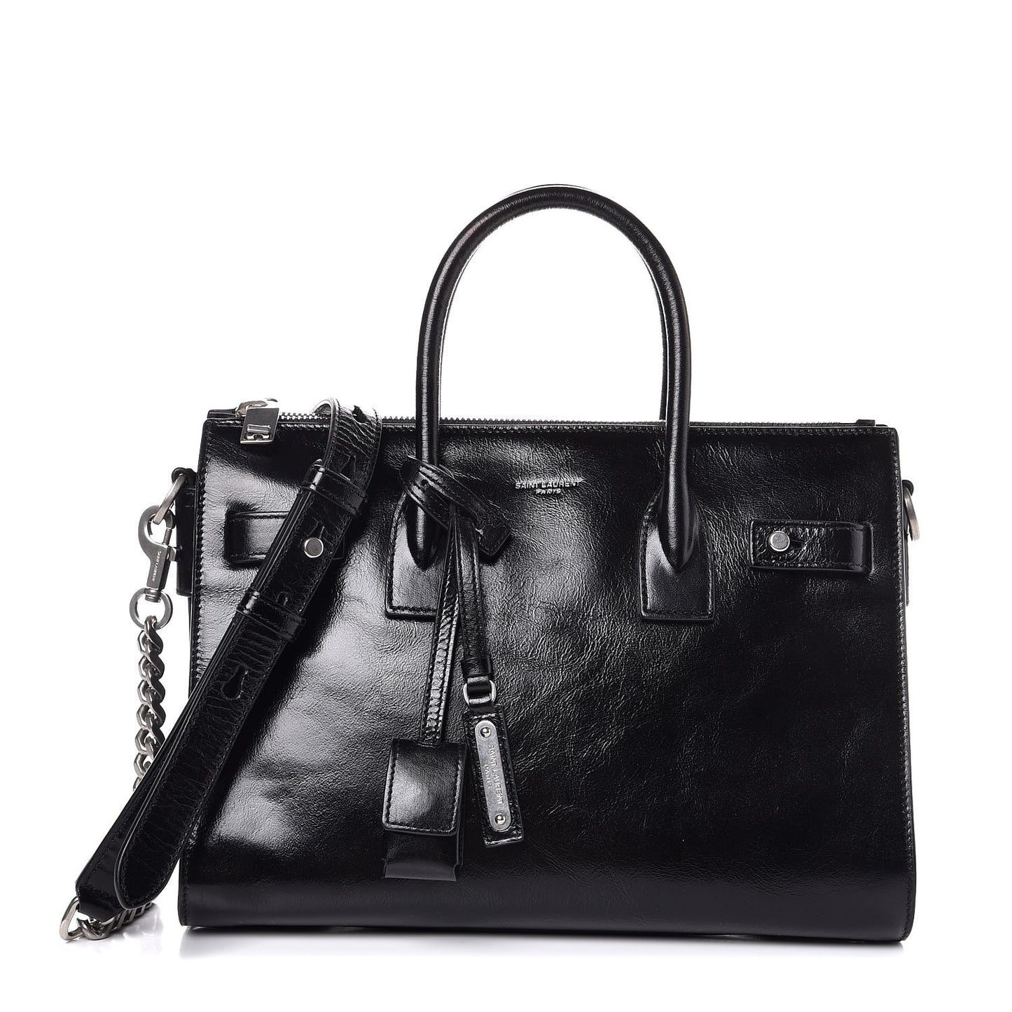 Glace Calfskin Baby Souple Sac De Jour Black