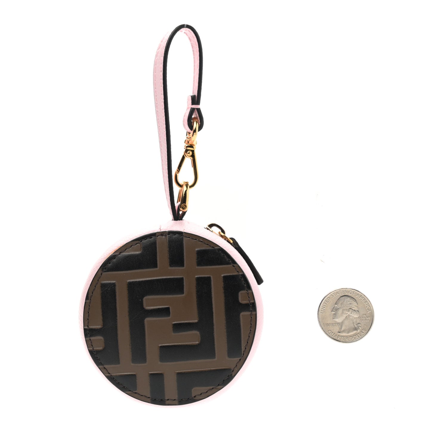 Calfskin FF 1974 Embossed Help Bag Charm Maya Black Peonia