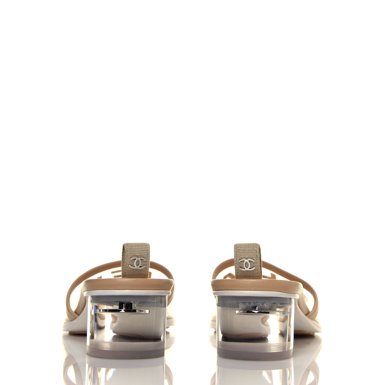 Chanel PVC Lambskin Logo Mules 41 Beige 5 of 8