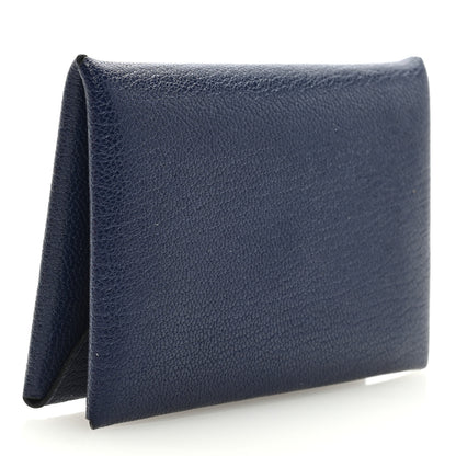 Hermes Chevre Mysore Calvi Card Case Bleu Saphir 3 of 6