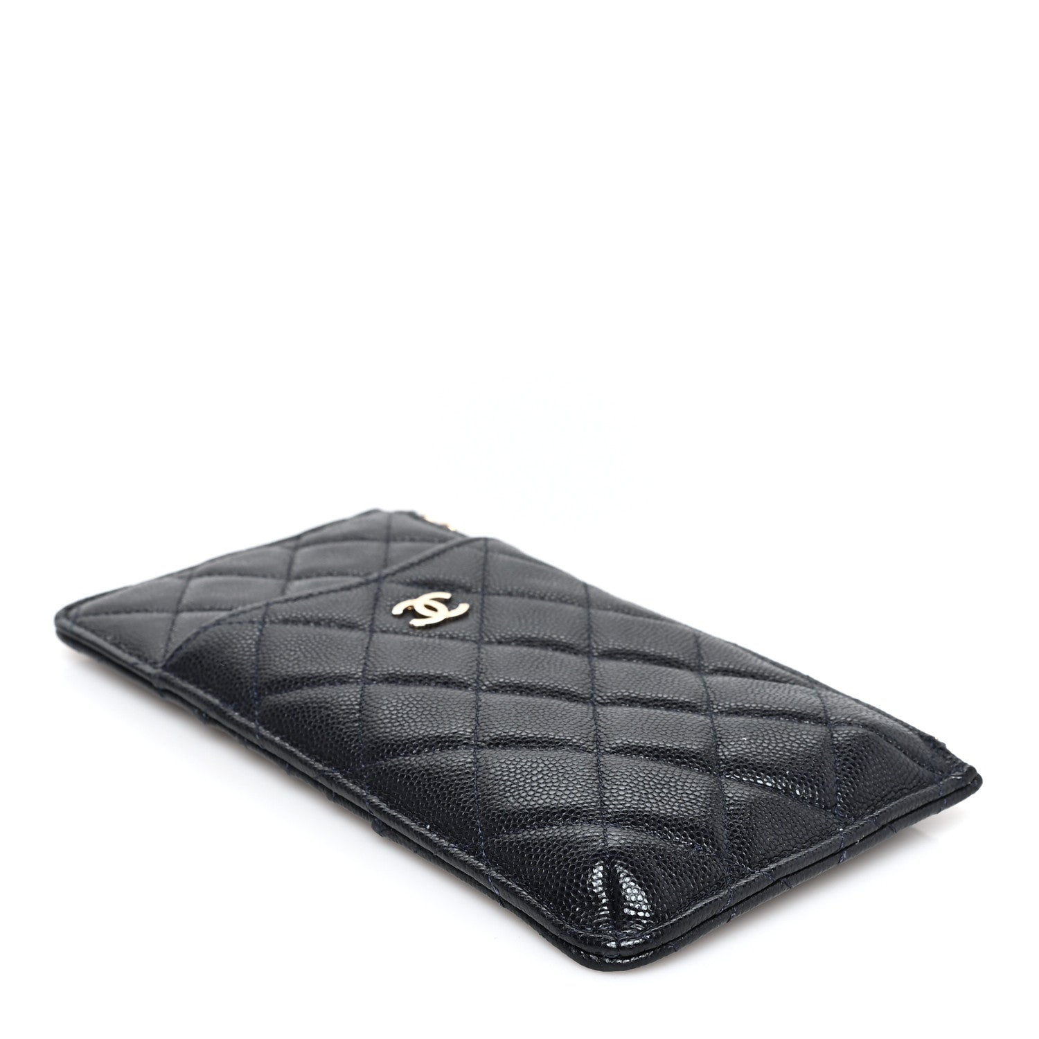 Chanel Caviar Quilted Classic Flat Wallet Pouch Black 4 of 9