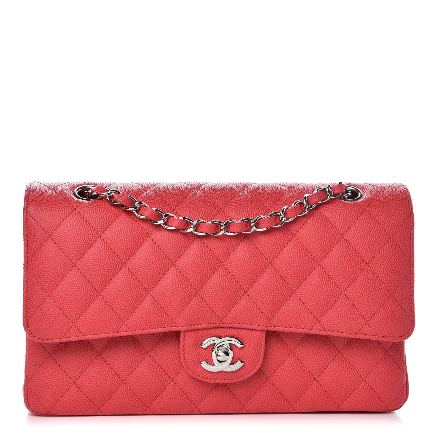 Chanel Caviar Quilted Medium Double Flap Light Red 1 of 8