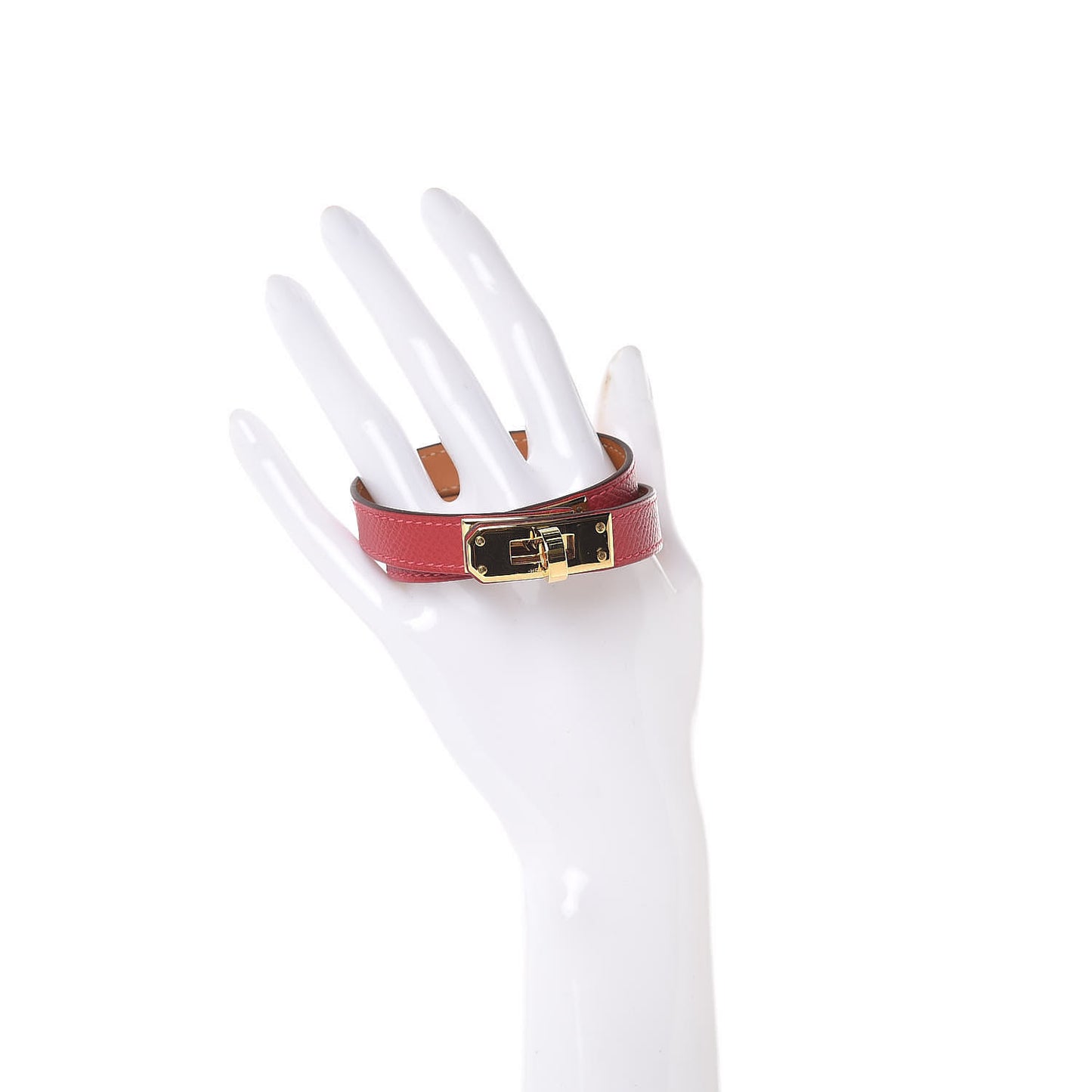 Epsom Kelly Double Tour Bracelet M Rouge Casaque