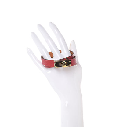 Hermes Epsom Kelly Double Tour Bracelet M Rouge Casaque 2 of 7