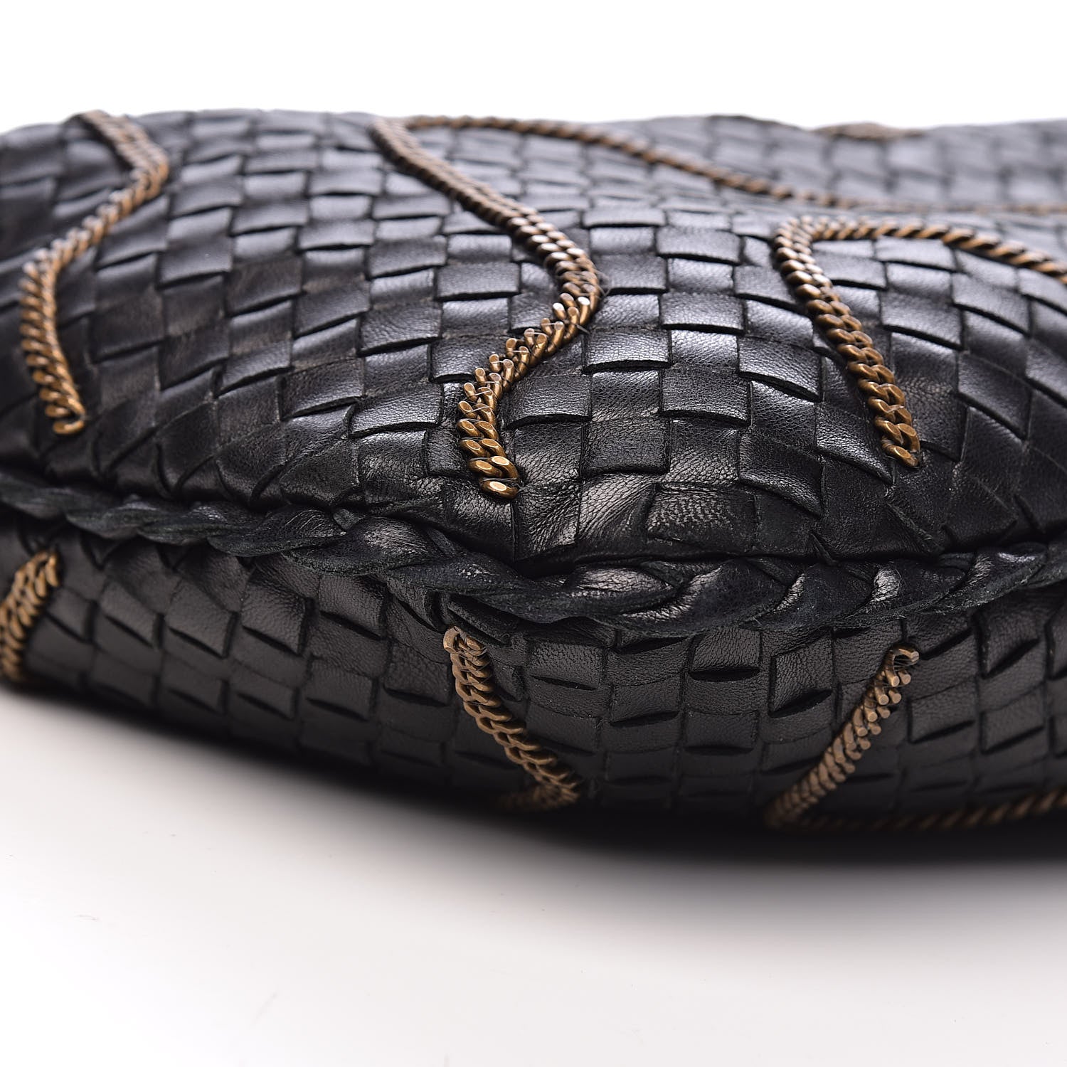 Bottega Veneta Nappa Intrecciato Medium Veneta Chain Hobo Black 10 of 12