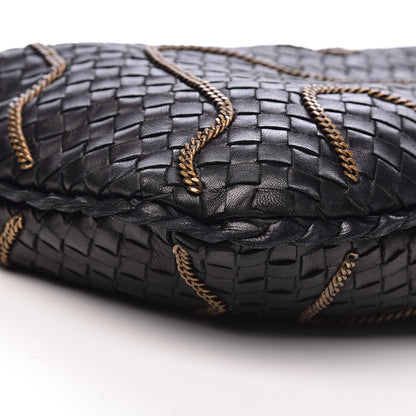 Bottega Veneta Nappa Intrecciato Medium Veneta Chain Hobo Black 10 of 12