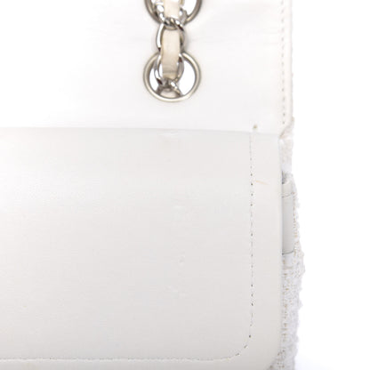 Chanel Tweed Medium Double Flap White 10 of 15