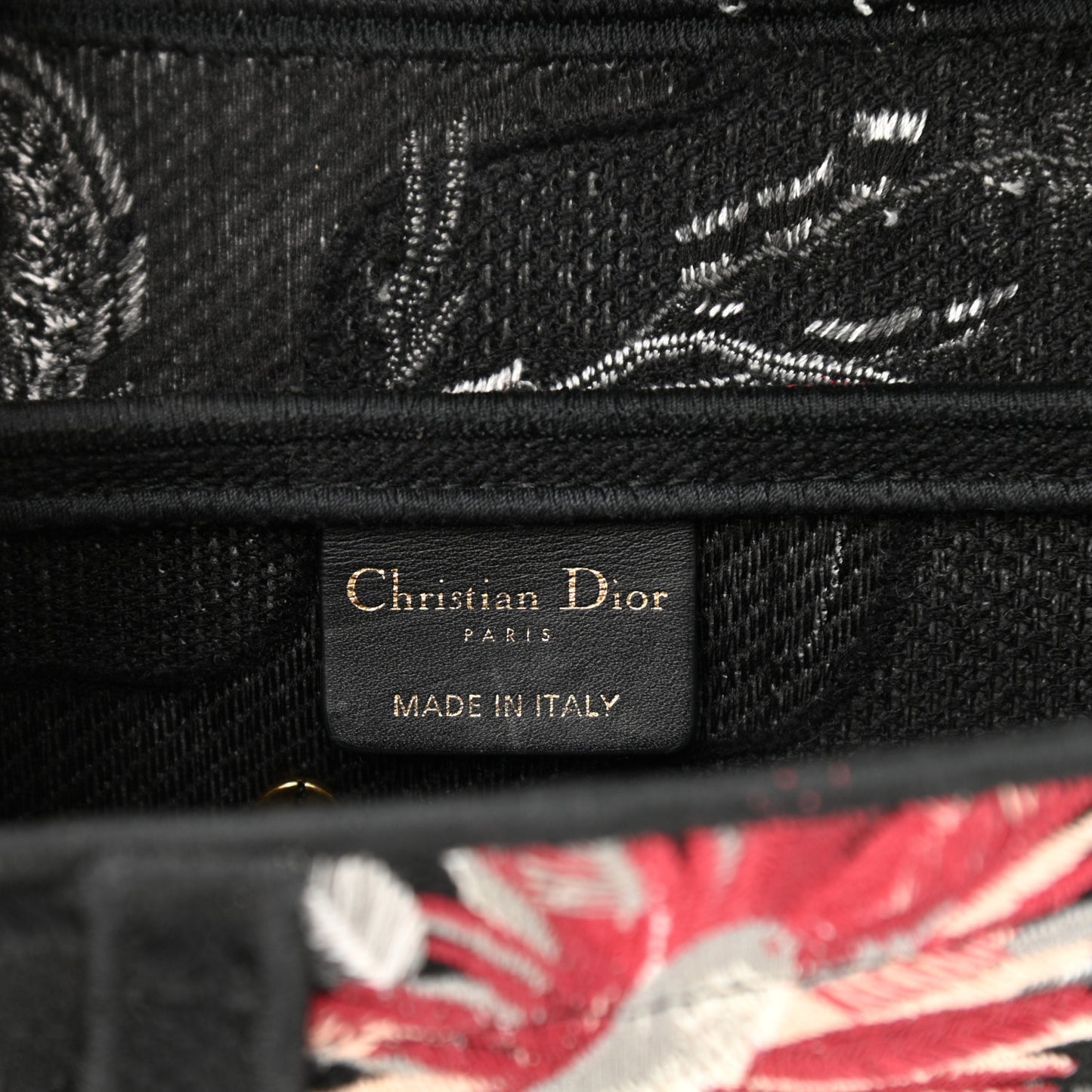 Canvas Embroidered Camouflage Flowers Saddle Bag Black Multicolor