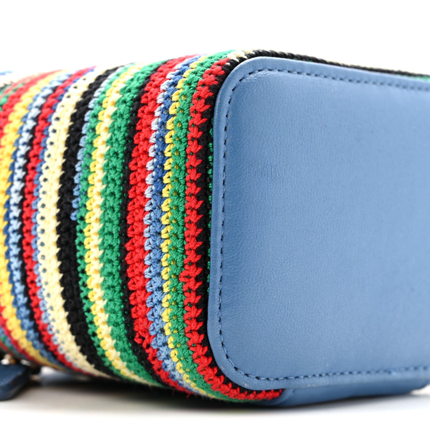 Chanel Lambskin Crochet Mini Vanity Case With Chain Blue