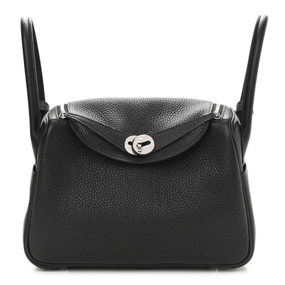 Hermes Taurillon Clemence Lindy 26 Black 1 of 12