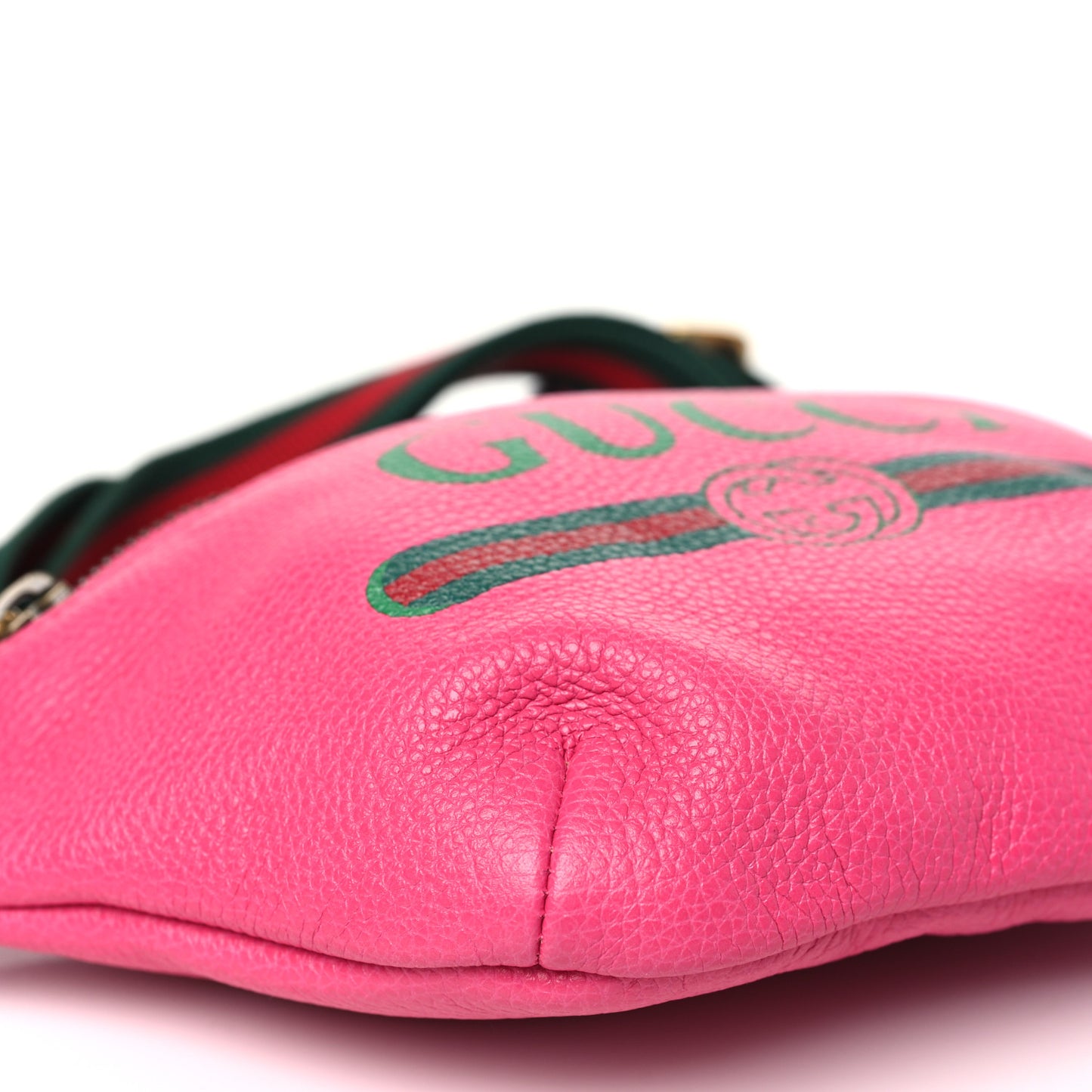 Grained Calfskin Small Logo Belt Bag Box Pink Green