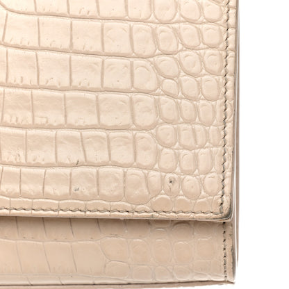 Saint Laurent Calfskin Crocodile Embossed Small Classic Monogram Kate Tassel Satchel Crema Soft 13 of 21