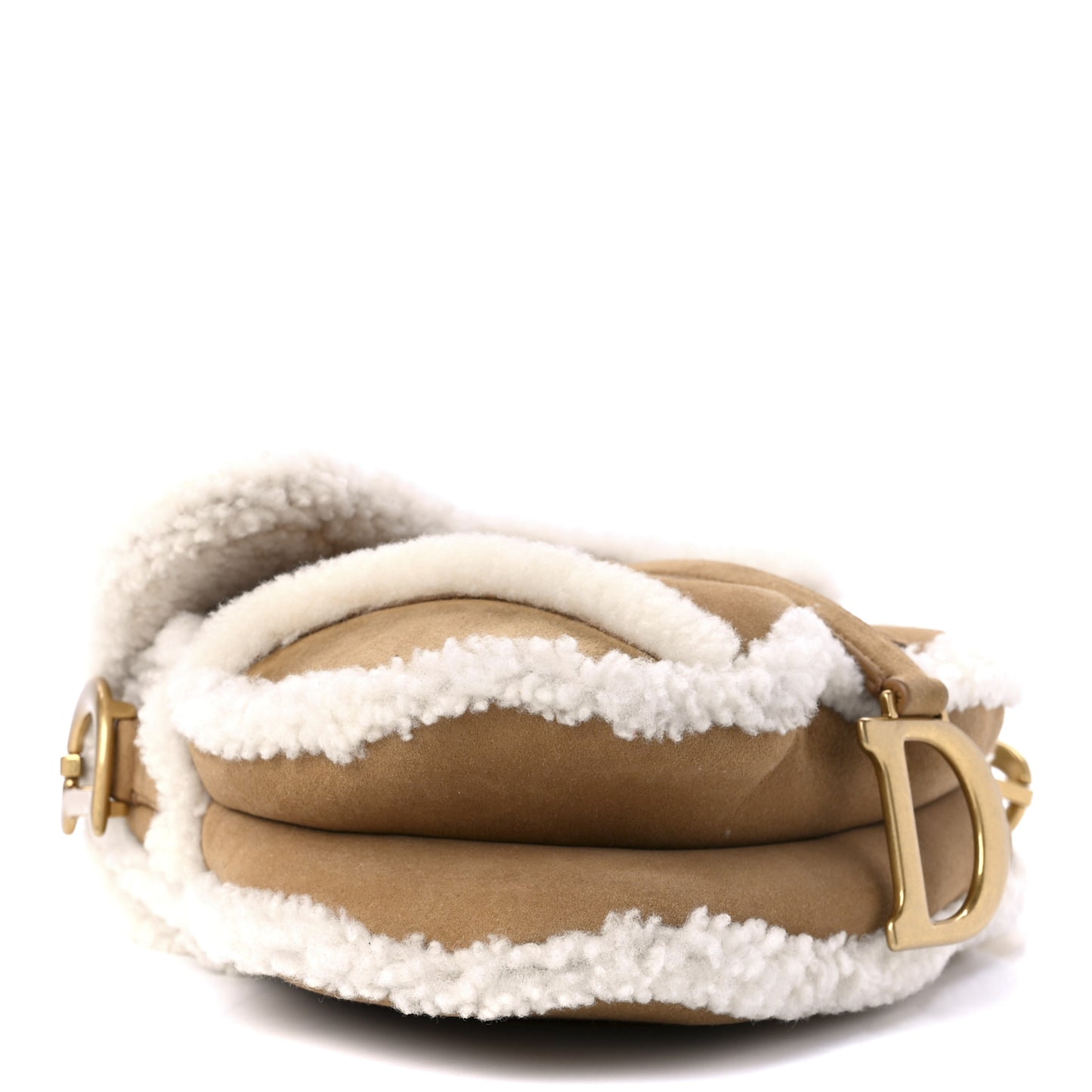 Shearling Saddle Bag Camel
