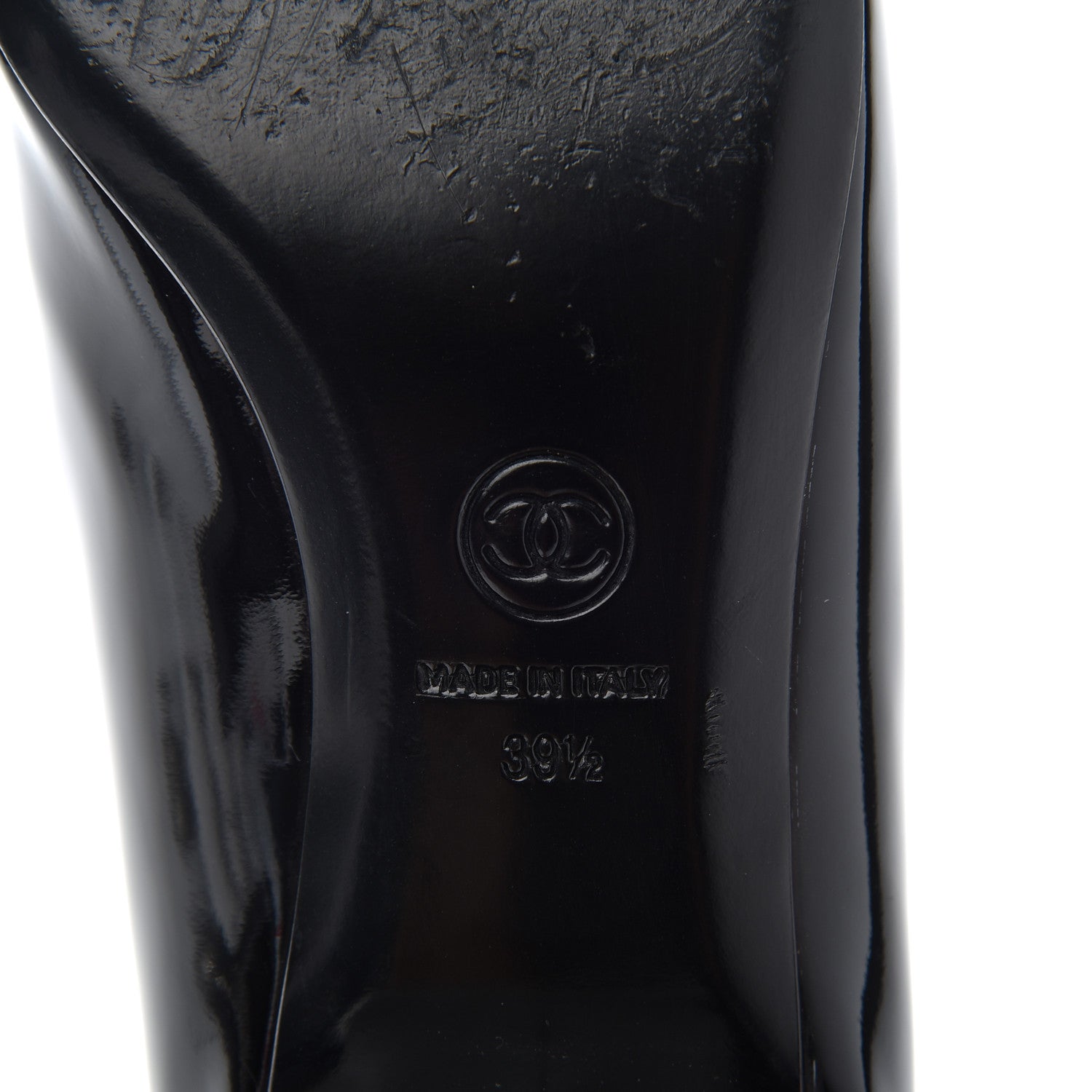 Chanel Patent Low Heel Ballerina Pumps 39.5 Black 6 of 16