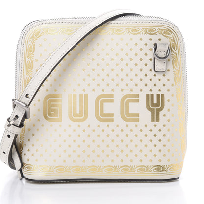 Gucci X SEGA Calfskin GUCCY Stars Mini Dome Shoulder Bag Mystic White Gold 7 of 12