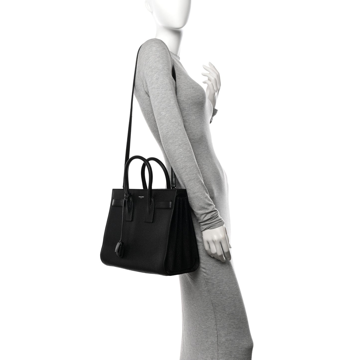 Grained Calfskin Small Sac De Jour Black