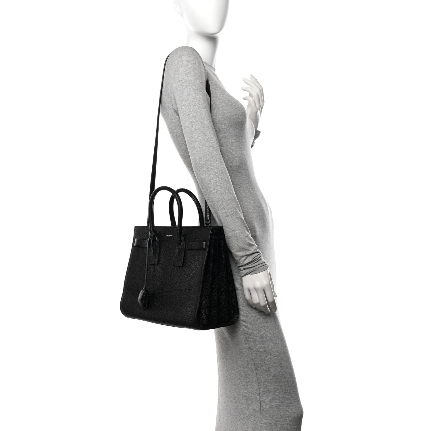 Saint Laurent Grained Calfskin Small Sac De Jour Black 2 of 11