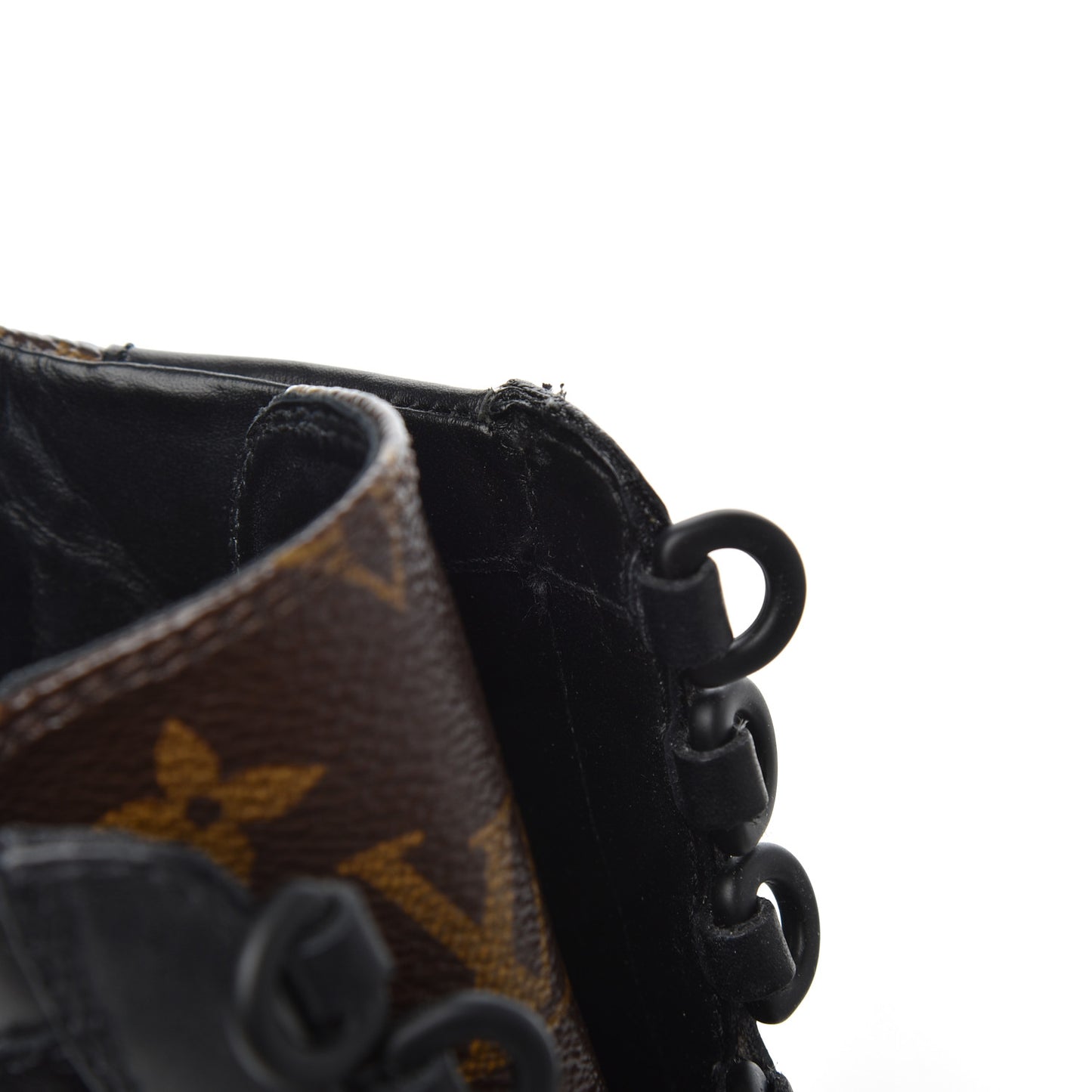 Suede Calfskin Monogram Laureate Platform Desert Boots 37.5 Black