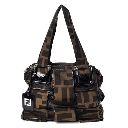 Fendi Patent Zucca Crossword Grande Bag Tobacco 1 of 10