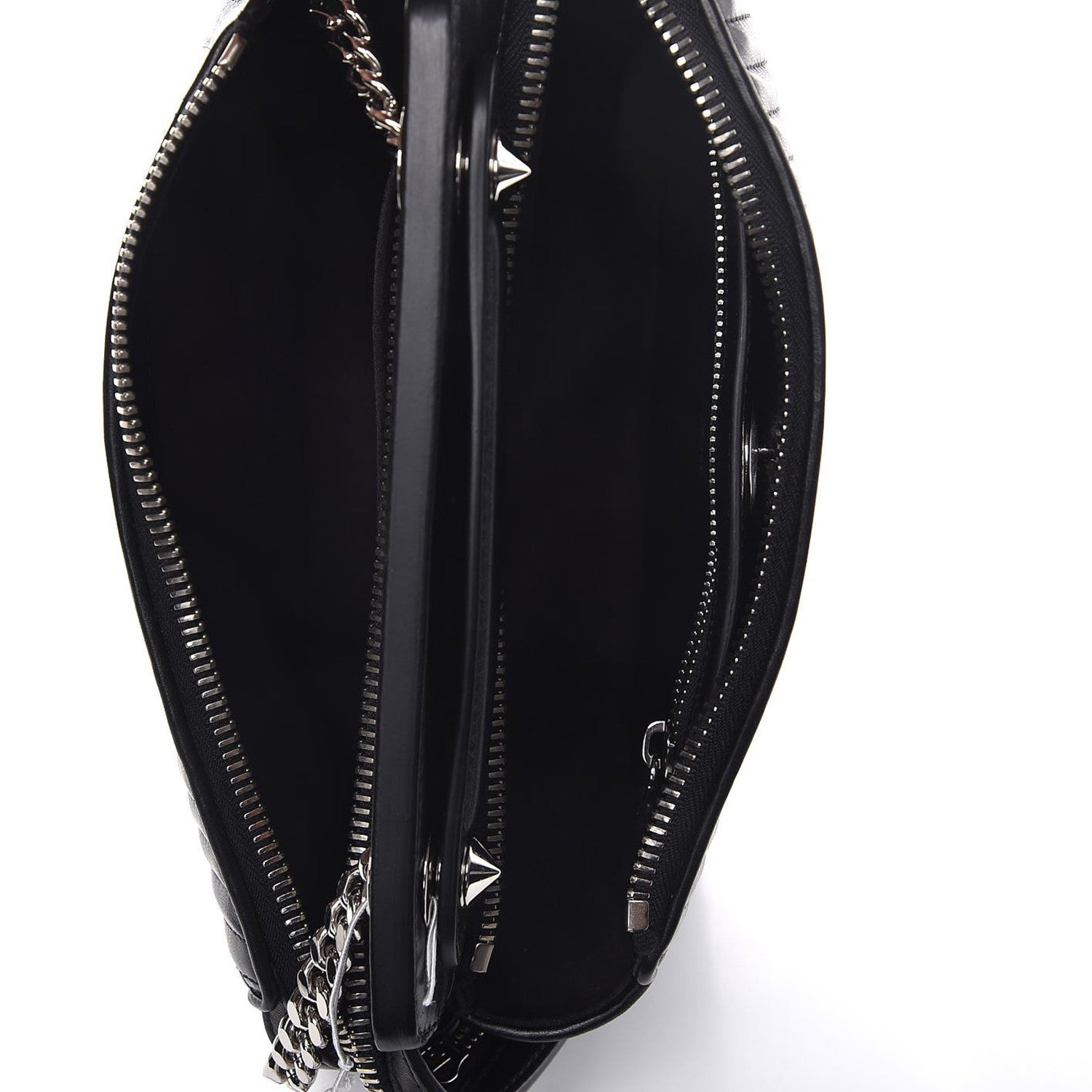 Fendi Shiny Nappa Trapuntata Small DotCom Click Chain Satchel Black 5 of 8