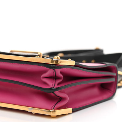 Prada City Calf Saffiano Cahier Bag Fuxia Black 7 of 7