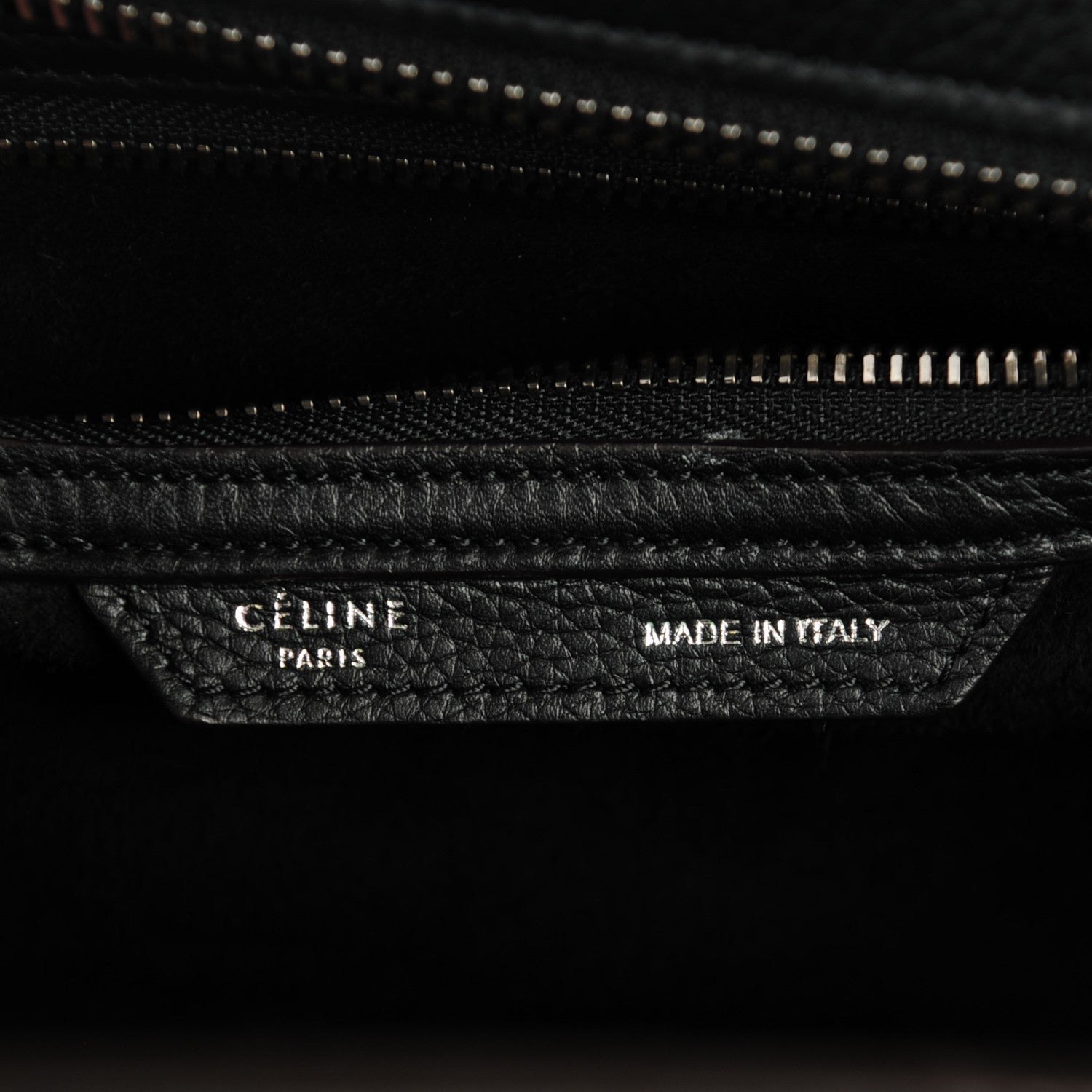 Celine Drummed Calfskin Micro Luggage Black 6 of 7